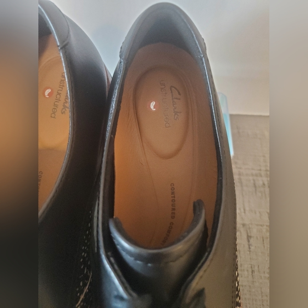 Clarks Unstructured Darcey Lace Black Leather Size 9.5 - Picture 7 of 11